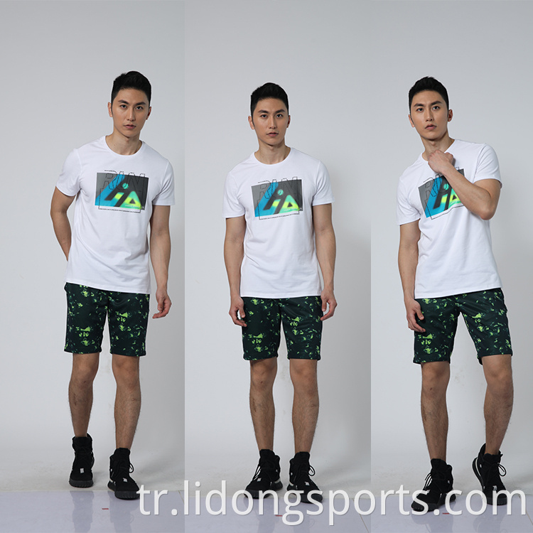 Özel Logo Baskı Hızlı Kuru Polyester Spandeks Erkek Atletik Sport T Shirt